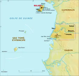 Guinée équatoriale : carte physique - crédits : Encyclopædia Universalis France