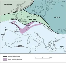 Chaîne varisque en Europe - crédits : Encyclopædia Universalis France