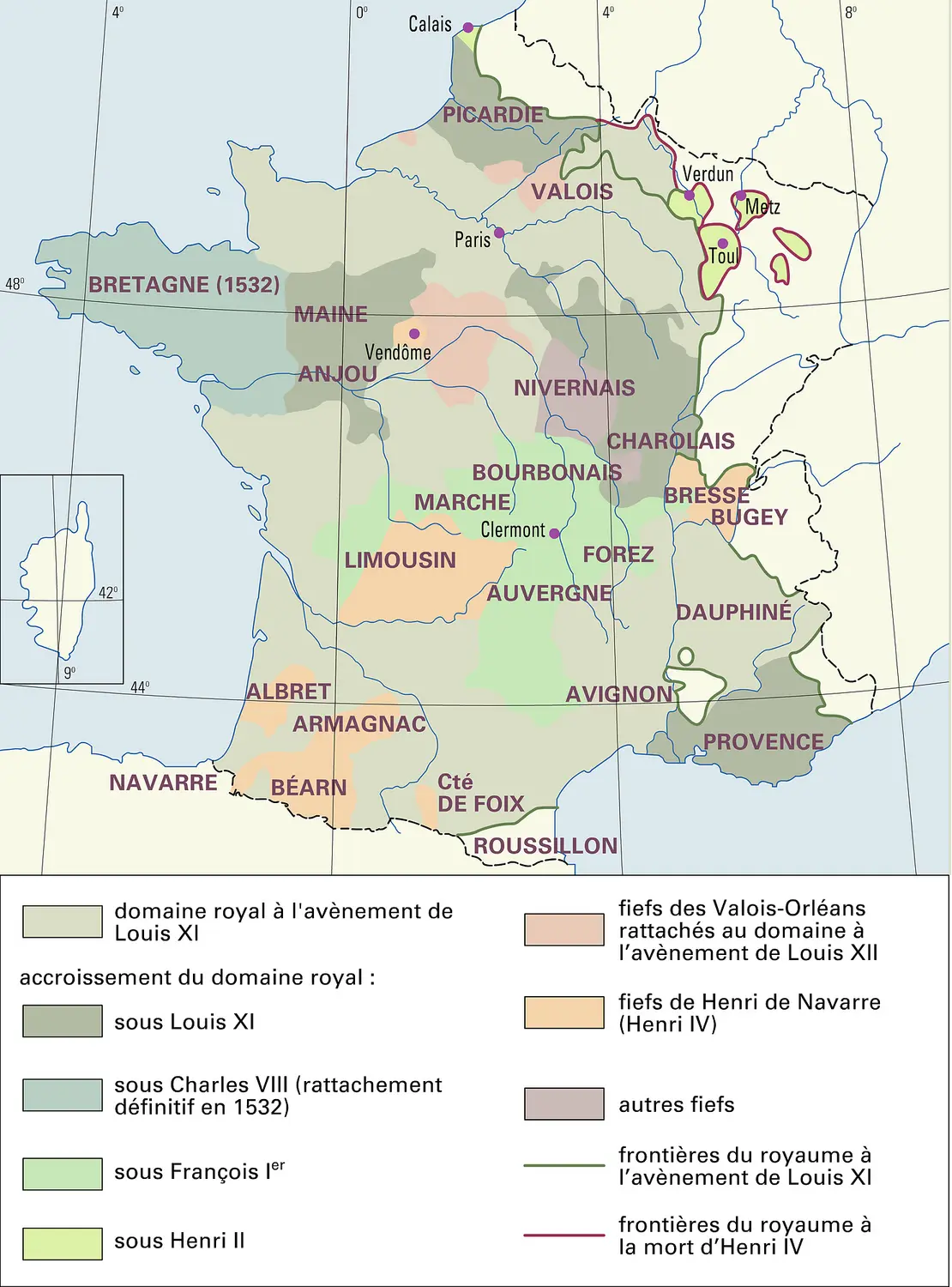 France : formation territoriale, de 1461 à 1610