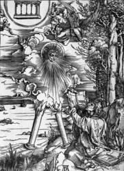 Dürer, «Jean dévorant le Livre de Vie», planche de l'<it>Apocalypse</it> - crédits : AKG-images
