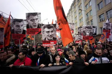 Hommage à Boris Nemtsov, Moscou, 2015 - crédits : Geovien So/ Pacific Press/ LightRocket/ Getty Images