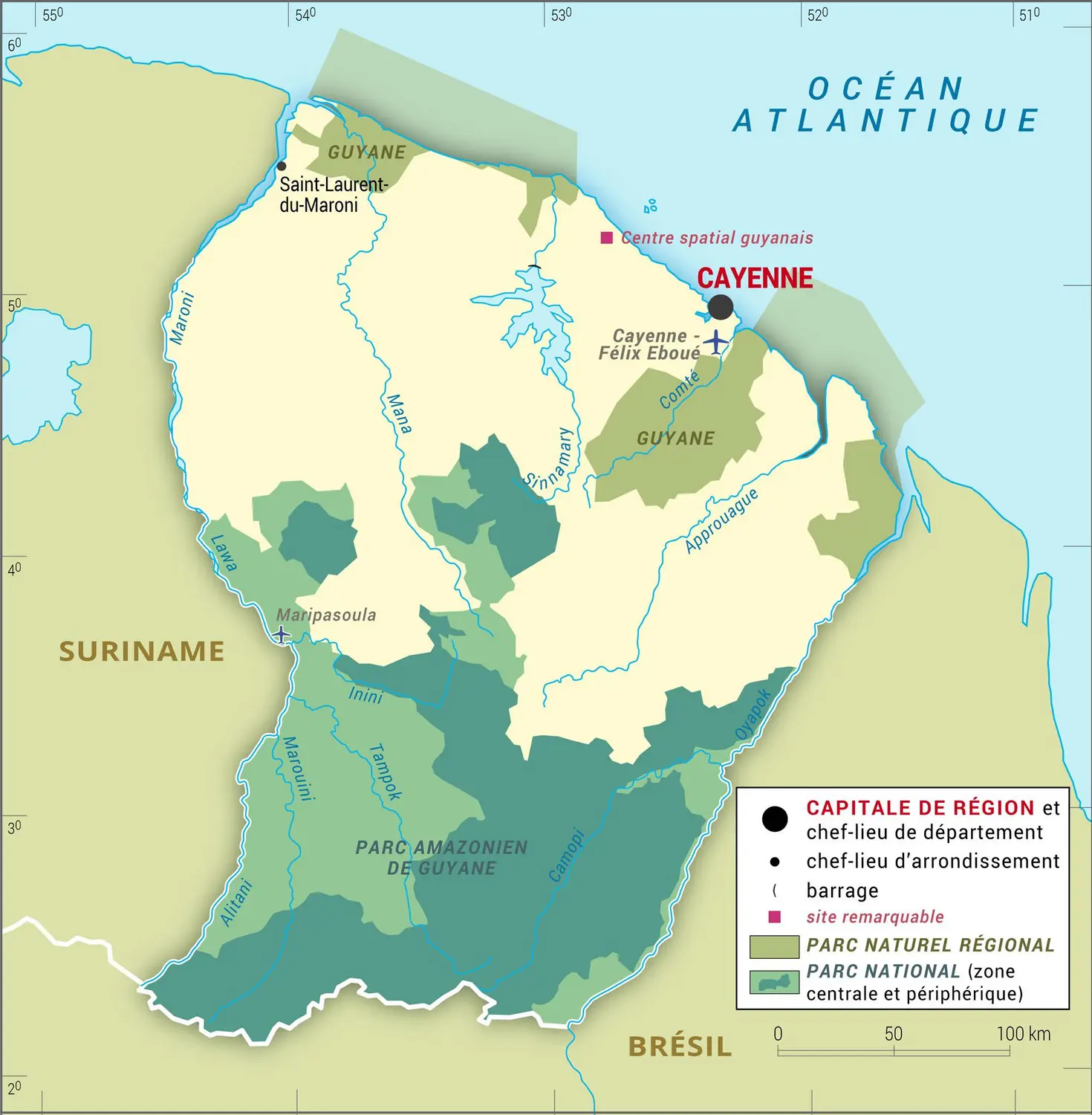 
			Guyane [France] : carte administrative
		