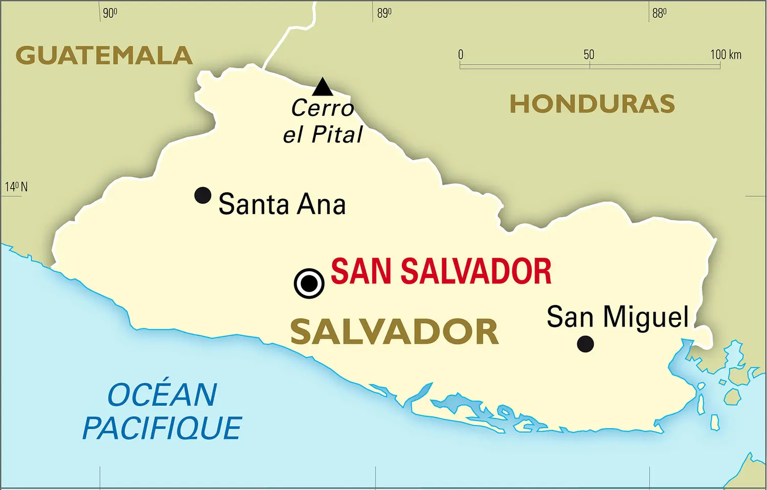 Salvador : carte générale