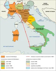 Italie, 1859-1870 - crédits : Encyclopædia Universalis France