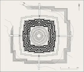 Borobudur : aménagement de la colline - crédits : Encyclopædia Universalis France