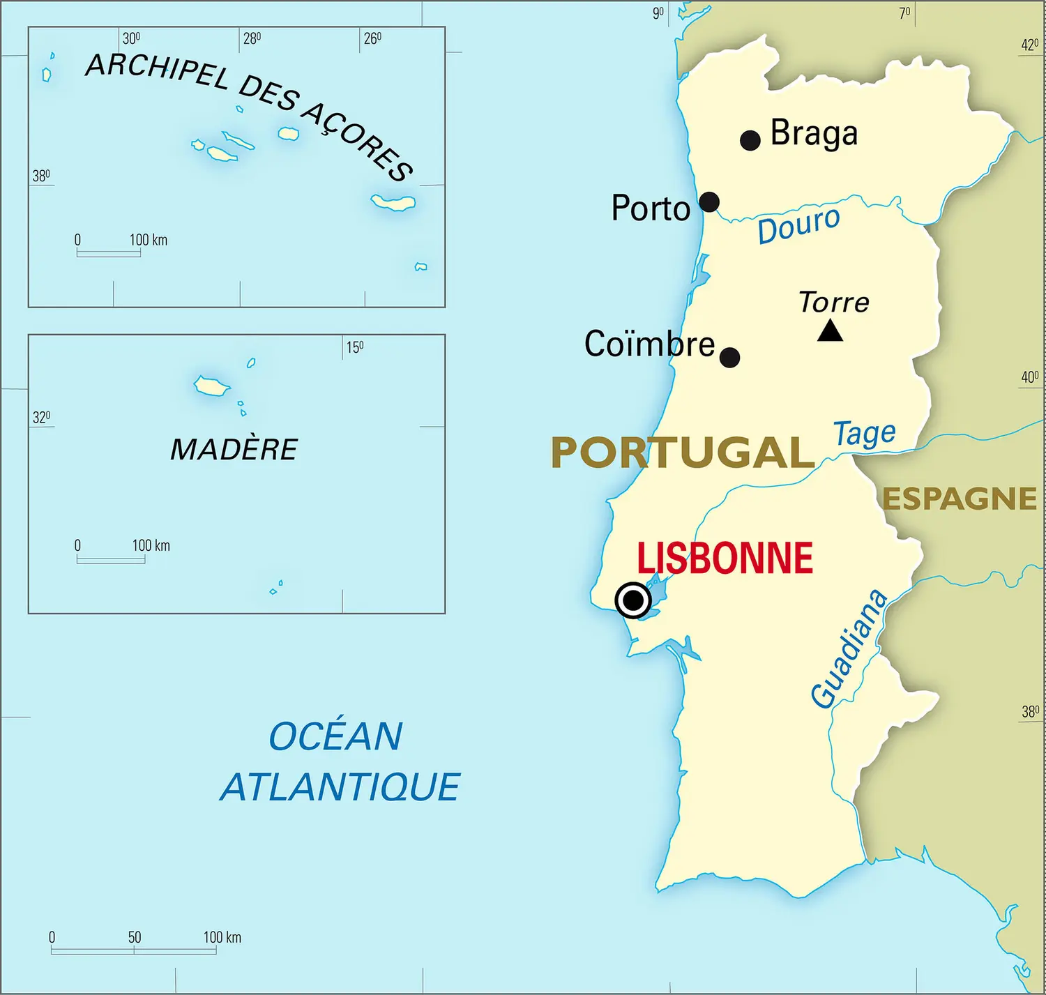 Portugal : carte générale