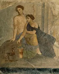 Femmes assises, peinture murale, Pompéi - crédits : Erich Lessing/ AKG-images