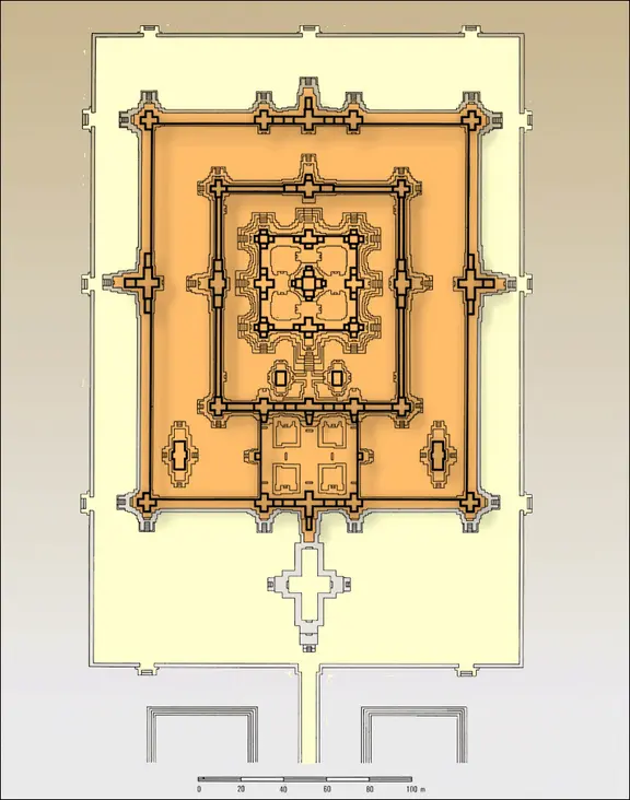 Plan de la partie centrale d'Angkor Vat