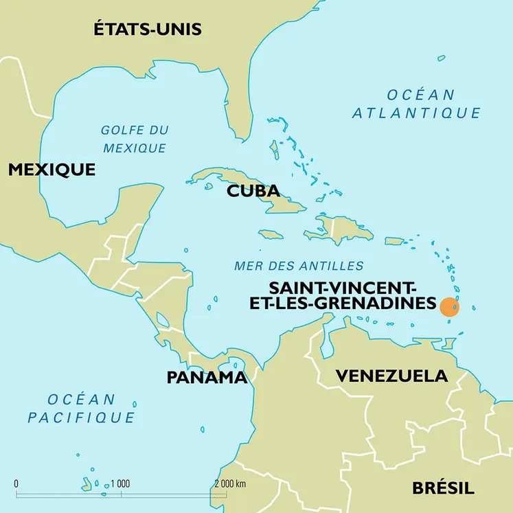 Saint-Vincent-et-les-Grenadines : carte de situation