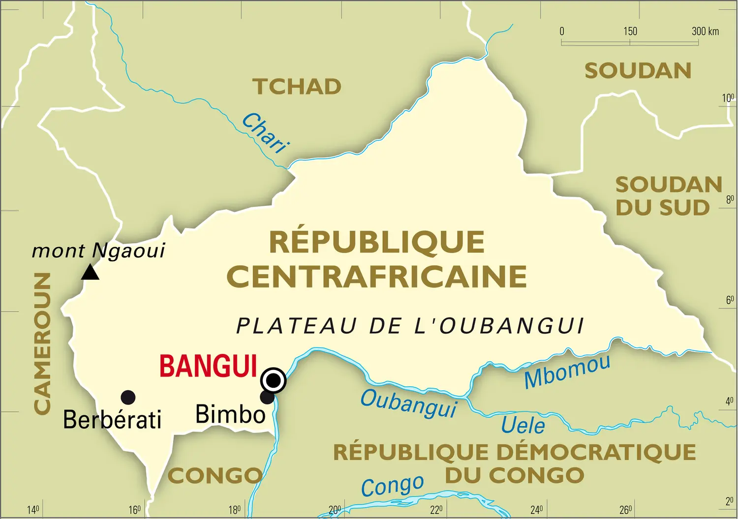 Centrafricaine (République) : carte générale