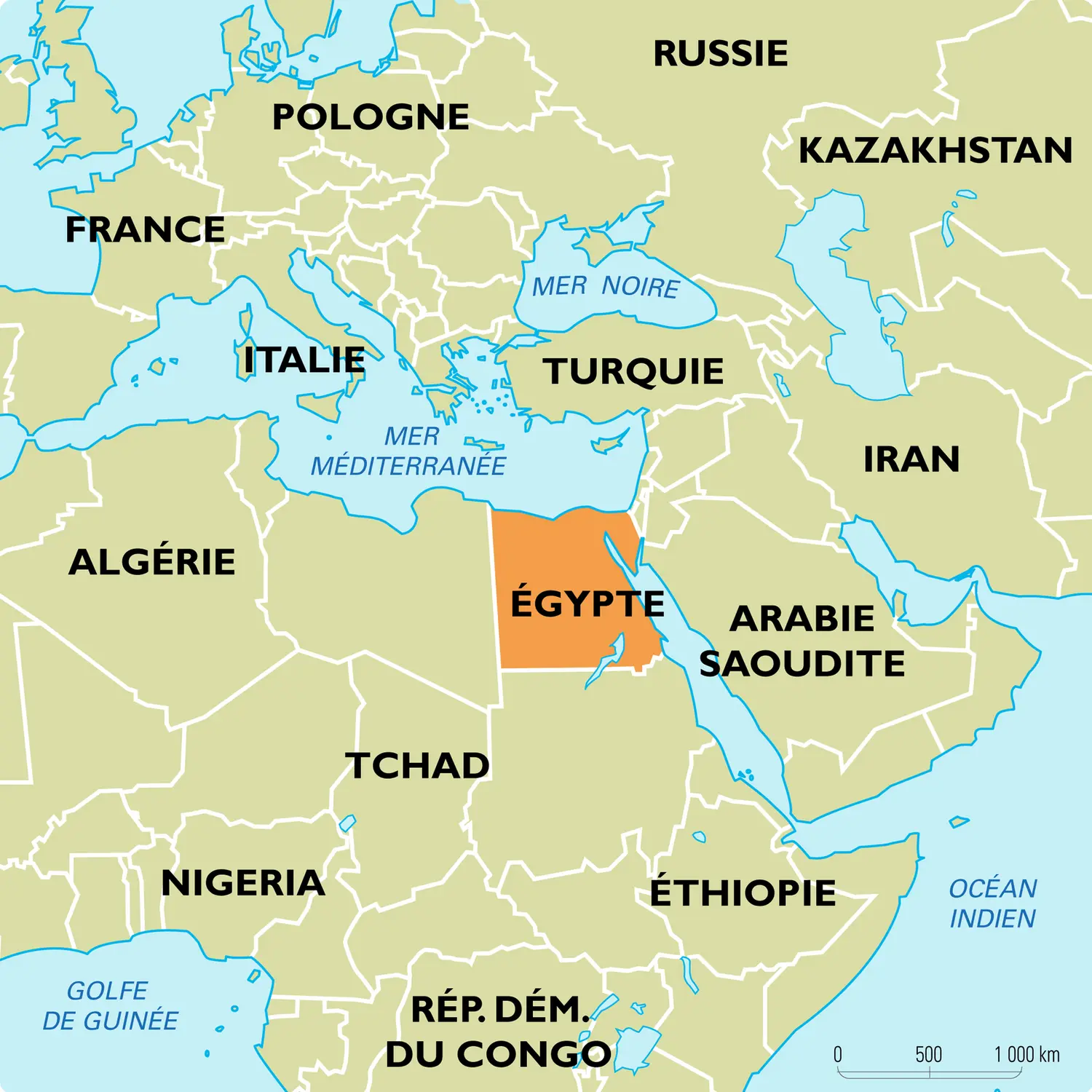 Égypte : carte de situation