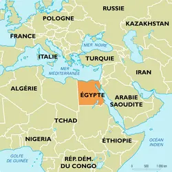 Gros Plan Du Mot Egypte Sur Une Carte Du Monde Marquée D'une
