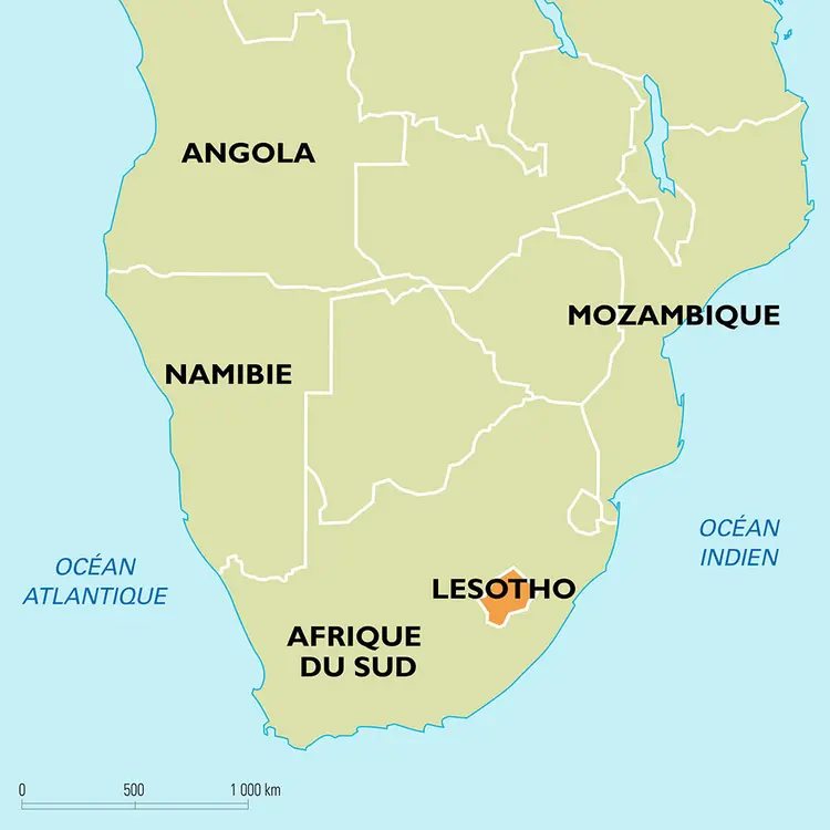 Lesotho : carte de situation