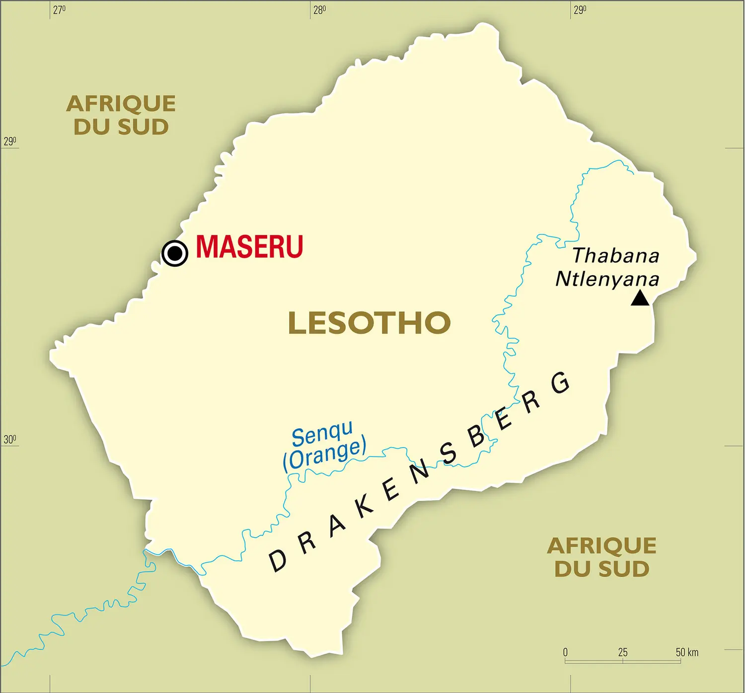Lesotho : carte générale