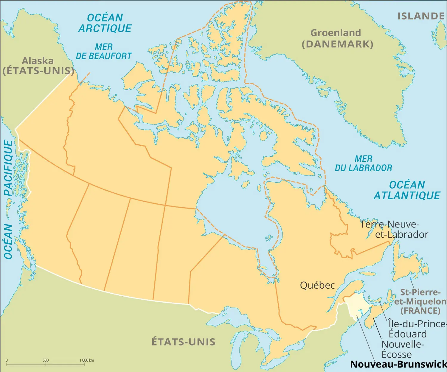 Nouveau-Brunswick : carte de situation