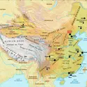 Chine : carte physique - crédits : Encyclopædia Universalis France