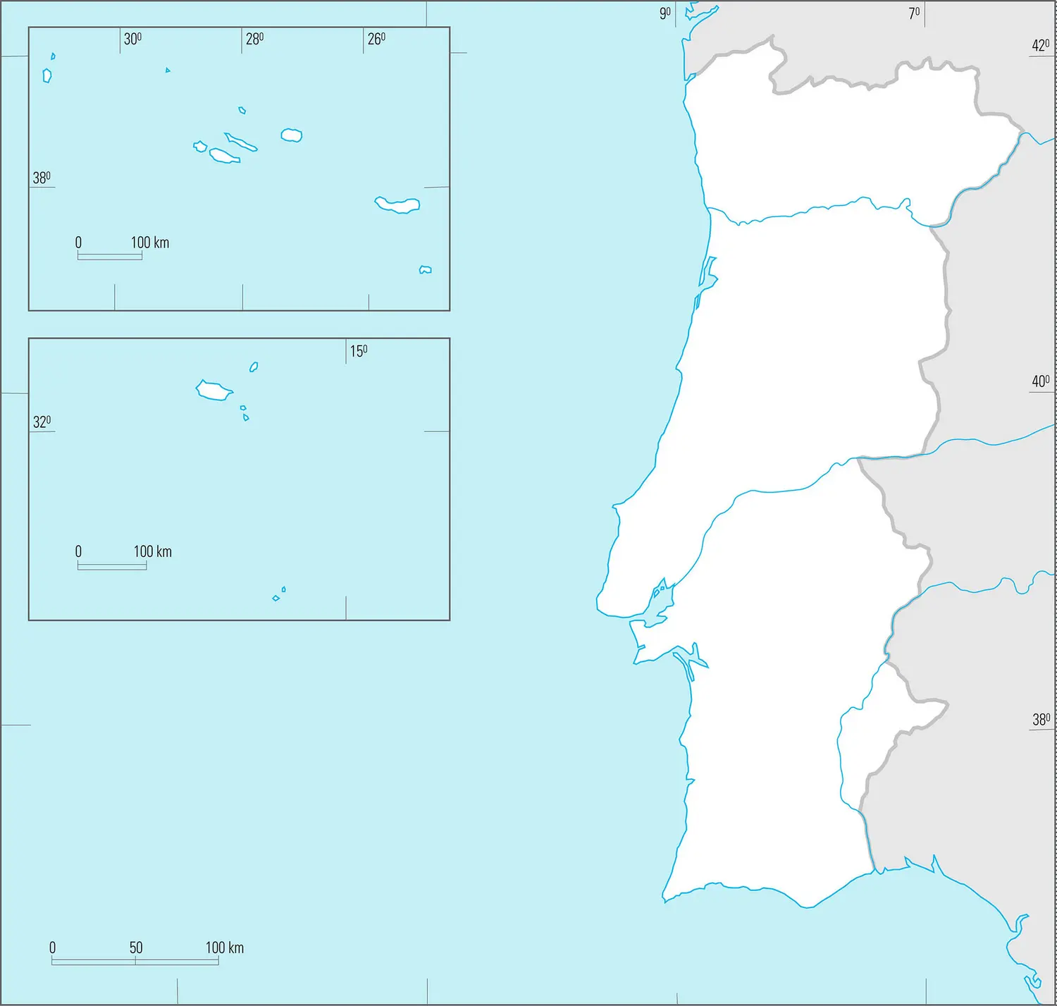 Portugal : carte vierge