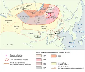 Empire mongol, l'empire de Gengis khan - crédits : Encyclopædia Universalis France