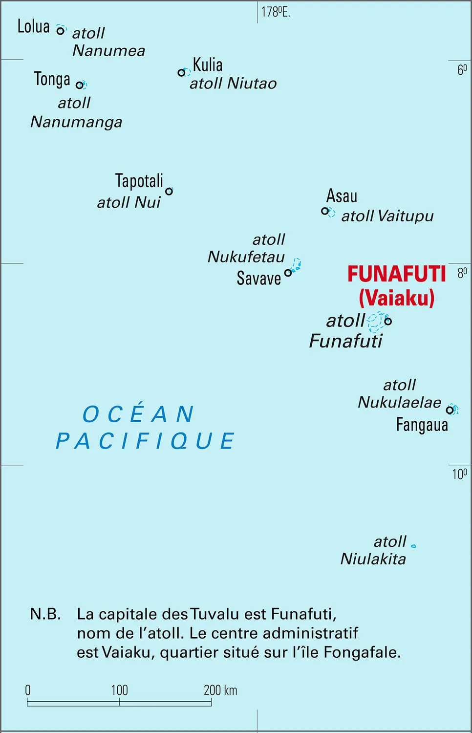 Tuvalu : carte administrative