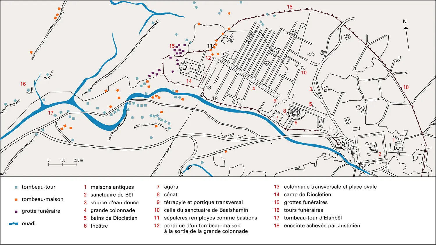 Palmyre : plan