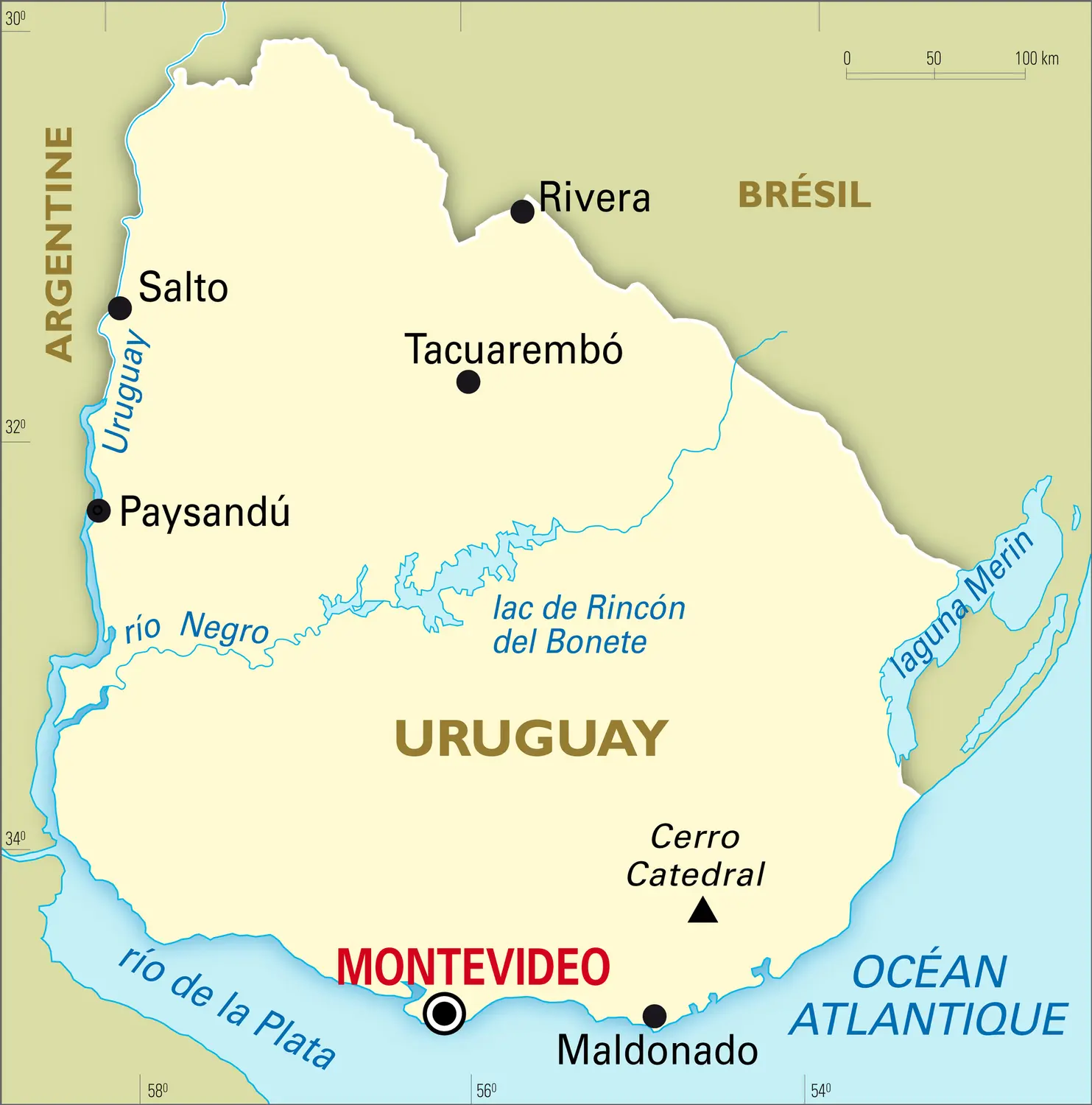 Uruguay : carte générale