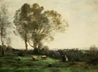 <it>Paysage avec massif d'arbres. Scène pastorale</it>, C. Corot - crédits : Erich Lessing/ AKG-images