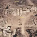 Tel Yarmouth, Israël. Vue aérienne du Palais B1 et des chantiers adjacents - crédits : P. de Miroschedji, Mission archéologique de Tel Yarmouth, Israël