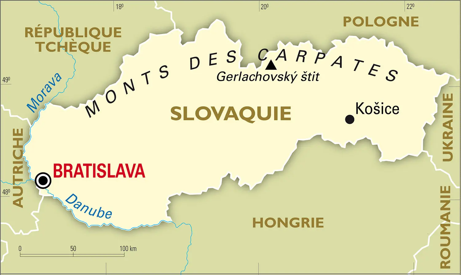 Slovaquie : carte générale