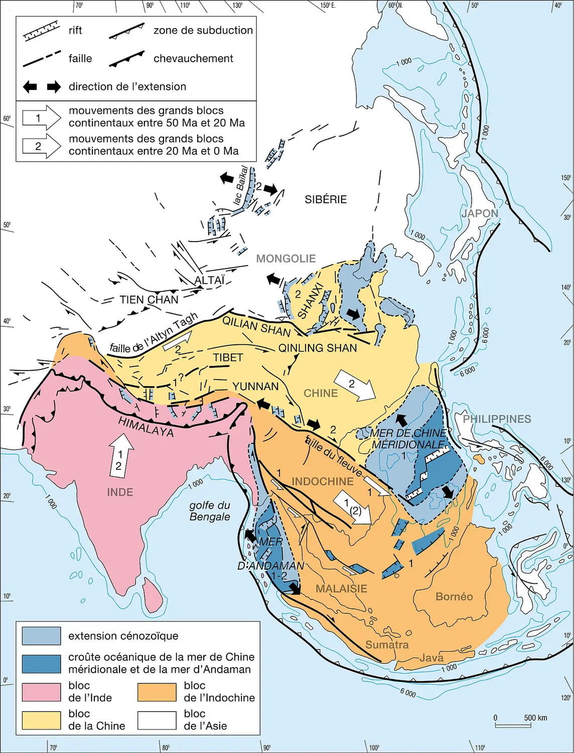 Mer de Chine méridionale et mer des Andaman ; genèse