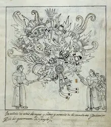 Destruction des idoles du Nouveau Monde par les missionnaires espagnols - crédits : Glasgow University Library