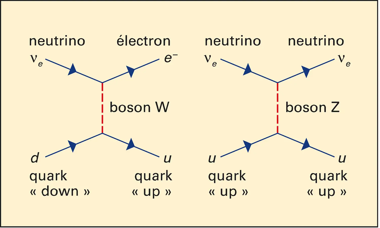 Diagramme de Feynman de l'interaction électrofaible