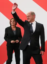 Victoire des sociaux-démocrates en Allemagne, 2021 - crédits : Wolfgang Kumm/ DPA/ AFP