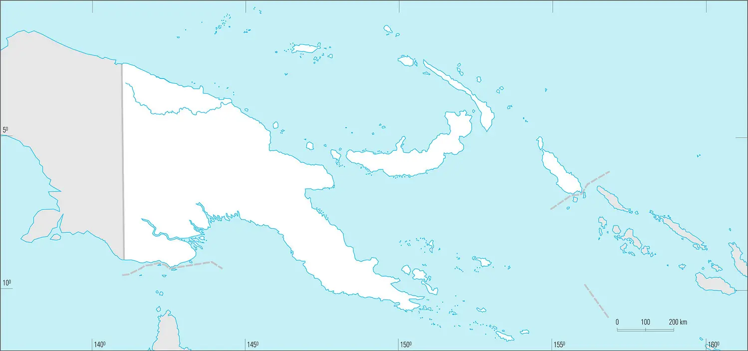 Papouasie Nouvelle Guin E Carte Vierge M Dia Encyclop Dia Universalis