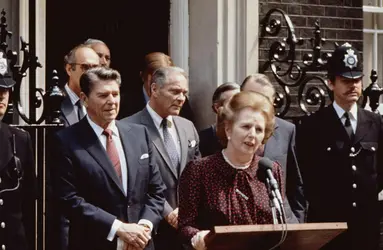 Margaret Thatcher et Ronald Reagan, 1982 - crédits : Hulton Archive/ Getty Images
