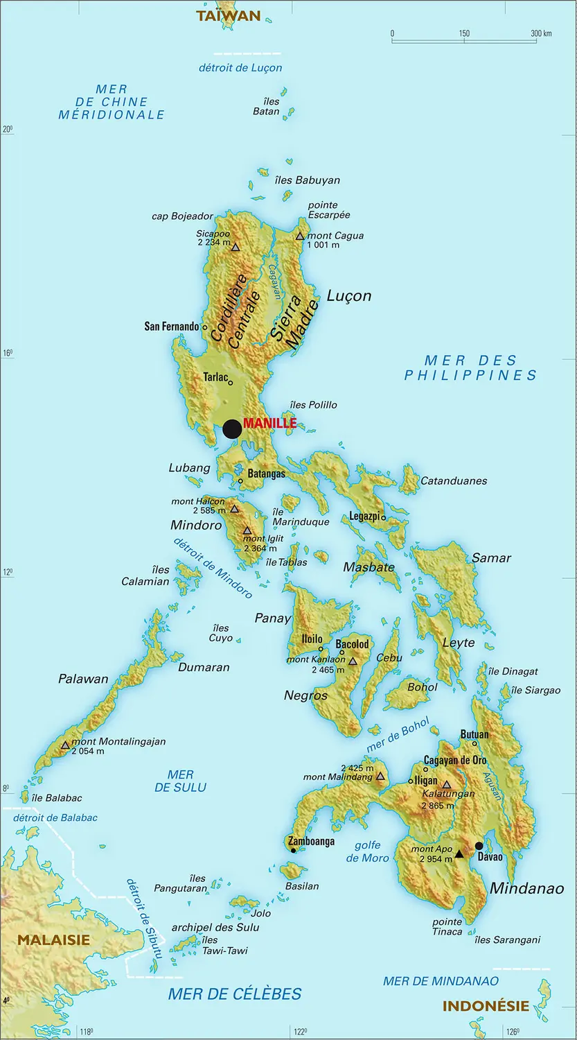 Philippines : carte physique