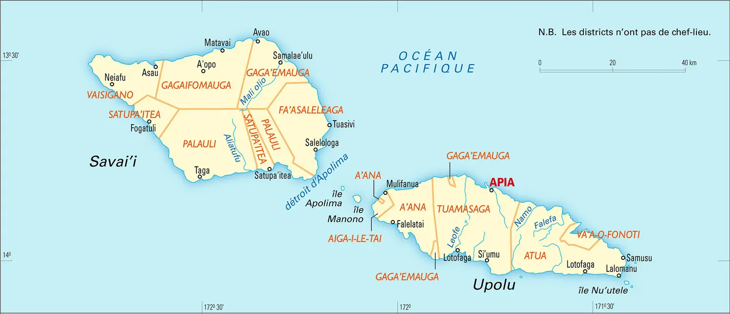 Samoa : carte administrative