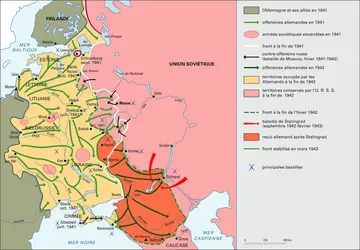 Seconde Guerre mondiale, invasion allemande en U.R.S.S. - crédits : Encyclopædia Universalis France