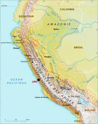Pérou : carte physique - crédits : Encyclopædia Universalis France