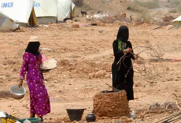 Camp de réfugiés au Yémen, 2009 - crédits : Khaled Fazaa/ AFP