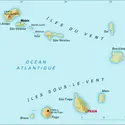 Cap-Vert : carte physique - crédits : Encyclopædia Universalis France