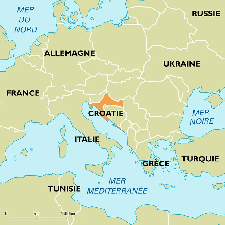 Croatie : carte de situation