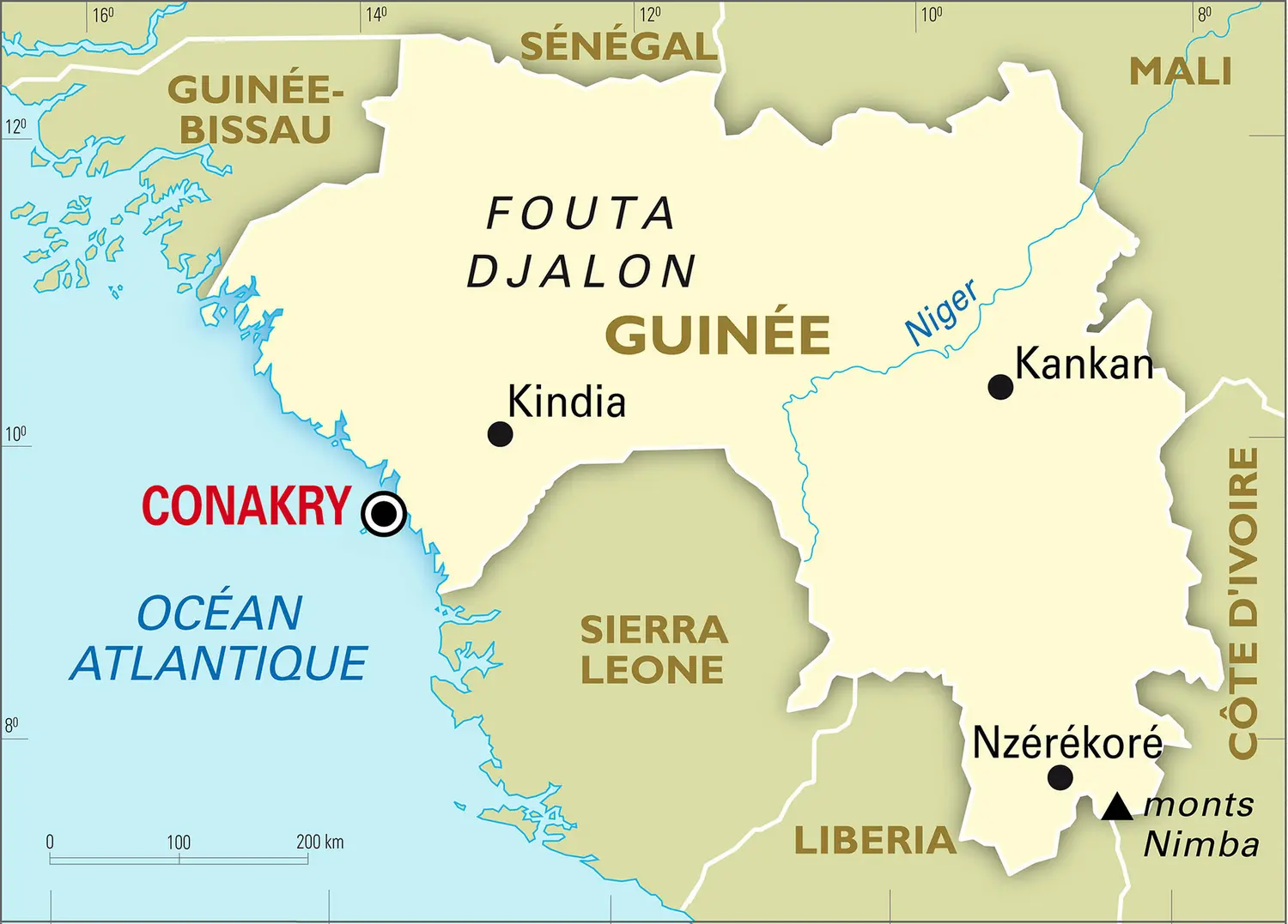 Guinée : carte générale