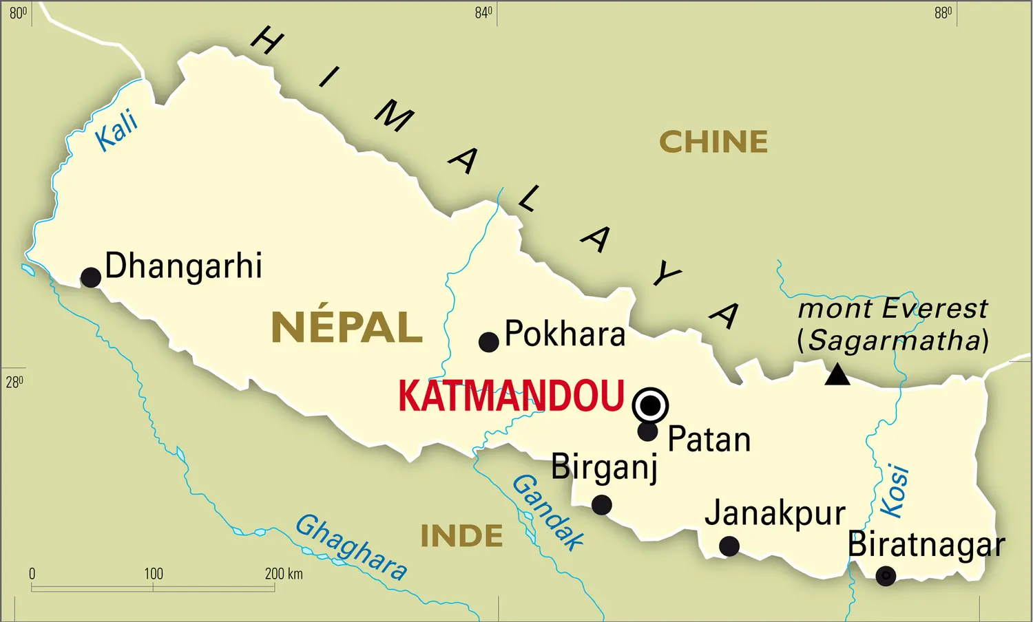 Népal : carte générale