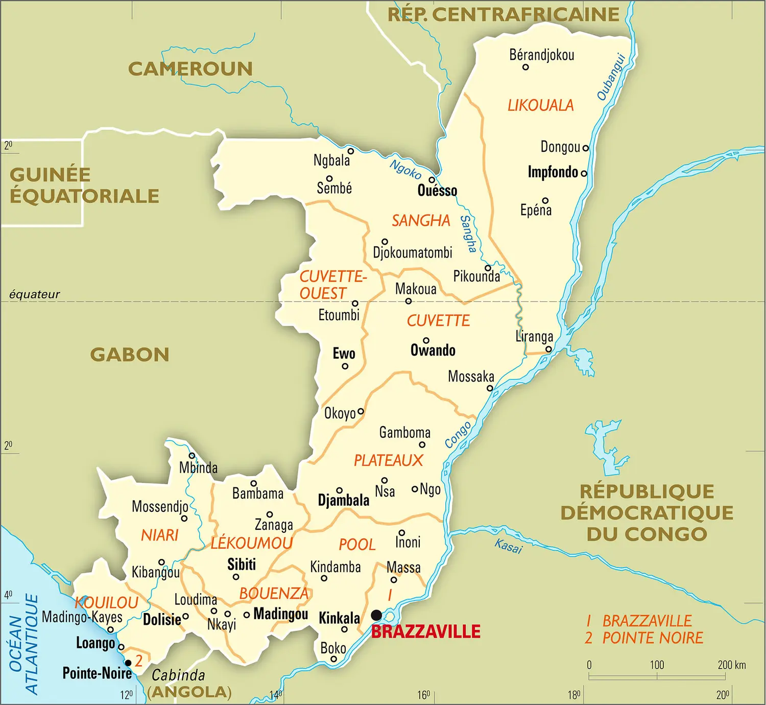 Congo (République du) : carte administrative