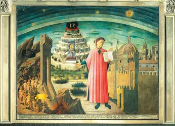 Dante Alighieri et les mondes de la Comédie, D. di Michelino - crédits : G. Nimatallah/ De Agostini/ Getty Images