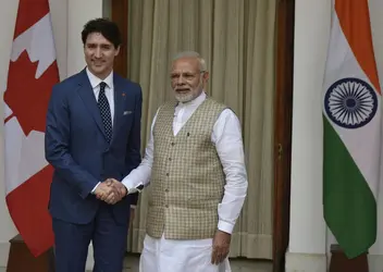 Justin Trudeau et Narendra Modi, 2018 - crédits : Vipin Kumar/ Hindustan Times/ Getty Images