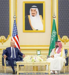 Joe Biden et Mohammed ben Salman, 2022 - crédits : Bandar Al-Jaloud/ Saudi Royal Palace/ AFP