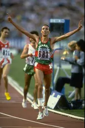 Saïd Aouita, 1987 - crédits : Bob Martin/ Allsport/ Getty Images Sport/ Getty Images