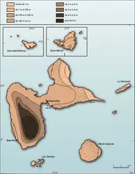 Pluies annuelles en Guadeloupe - crédits : Encyclopædia Universalis France