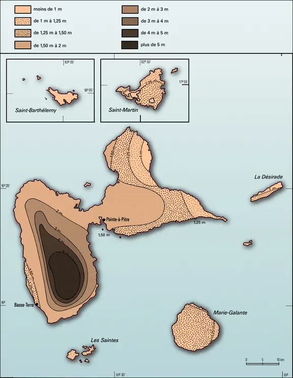 Pluies annuelles en Guadeloupe